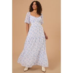 Altar’d State Sz S Scottie Floral Maxi Dres Cottagecore Whimsy Milkmaid Babydoll